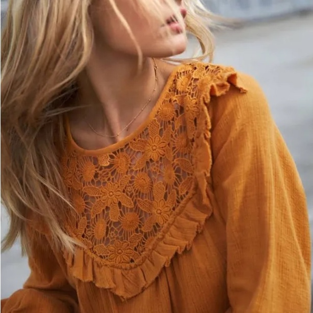 Sezane Maggy Crochet Blouse